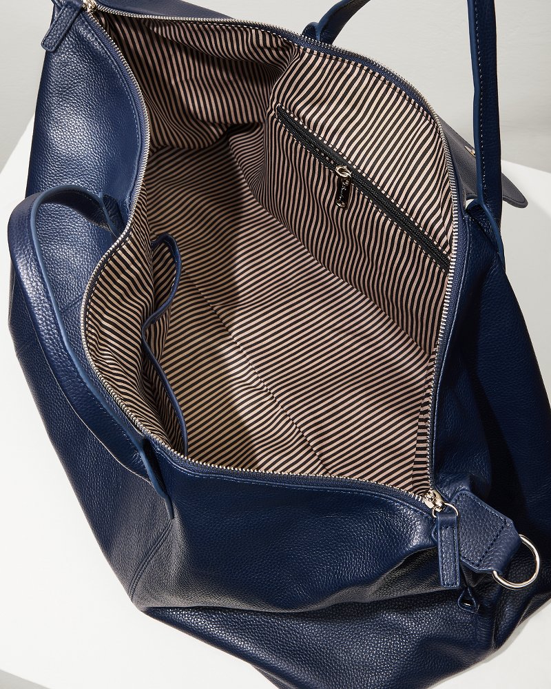 Stanford Navy Leather Duffel Bag - Tommy Bahama Men|Beach & Home