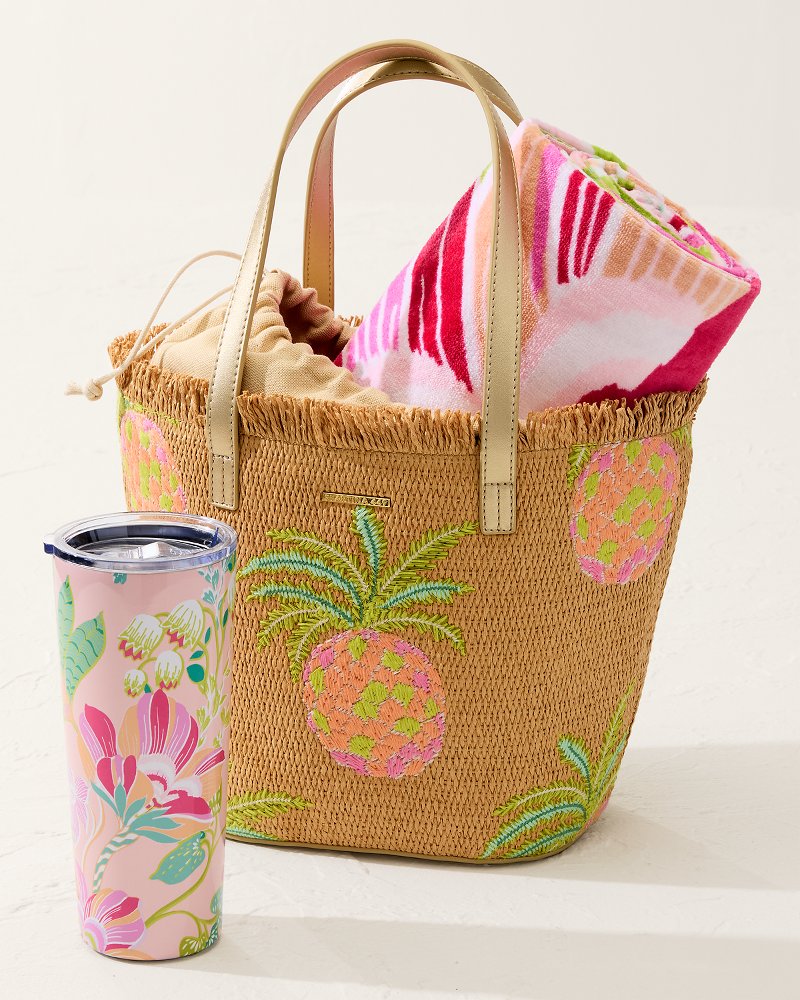 Flamingo Pineapple Straw Tote - Tommy Bahama Women|Beach & Home