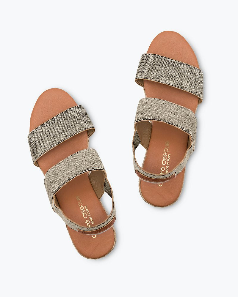 André Assous Allison Elastic Wedge Sandals - Tommy Bahama Women