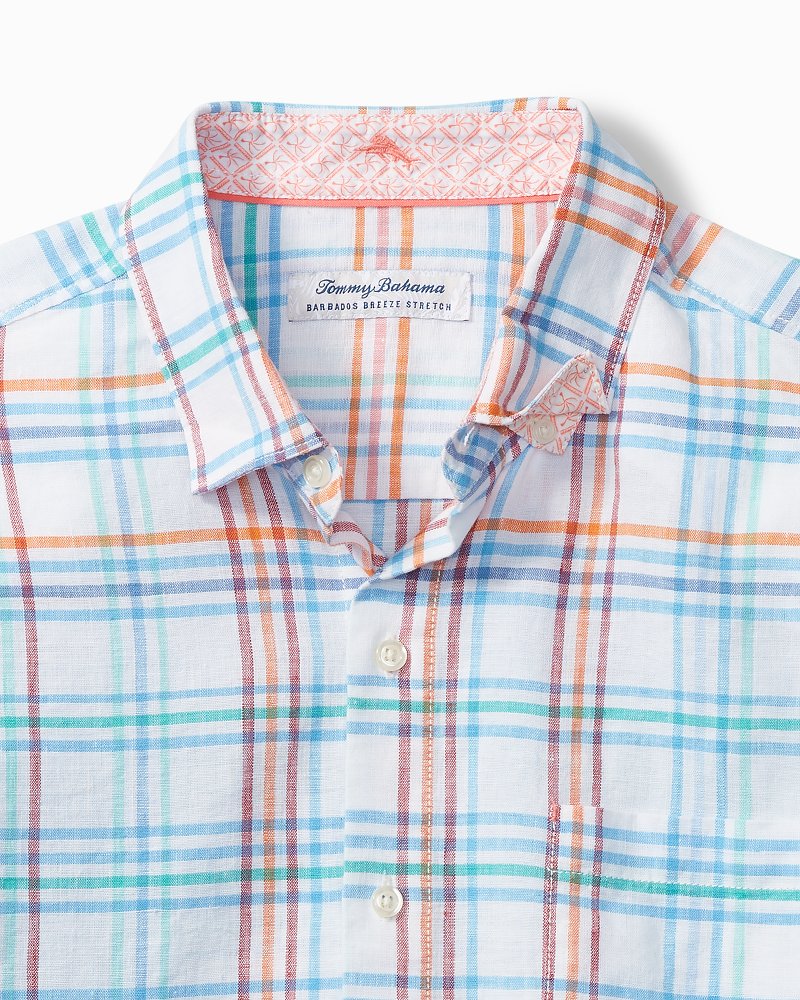 Big & Tall Barbados Breeze La Via Check Stretch-Linen Shirt - Tommy Bahama Men