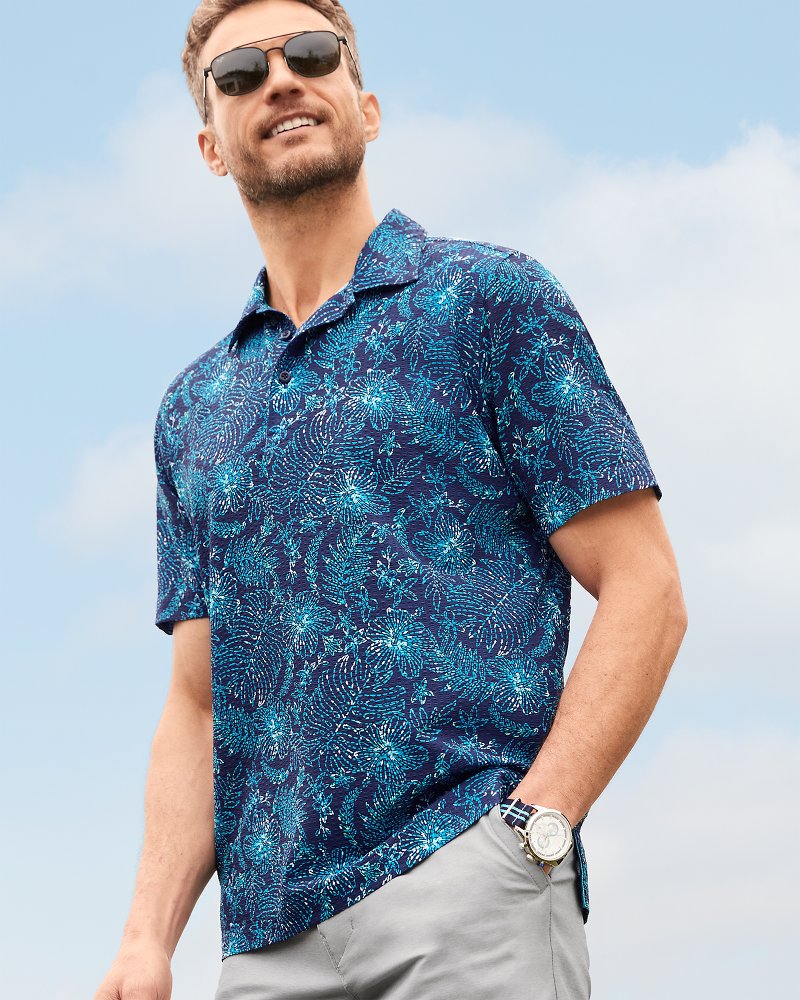 Big & Tall Bahama Coast Azul Burst IslandZone® Polo - Tommy Bahama Men