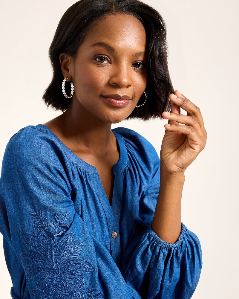 Marco Island Textured Disc Hoop Earrings - Tommy Bahama Women