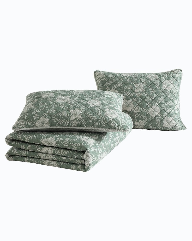 Hibiscus Jungle Reversible 3-Piece King Quilt Set - Tommy Bahama Beach & Home