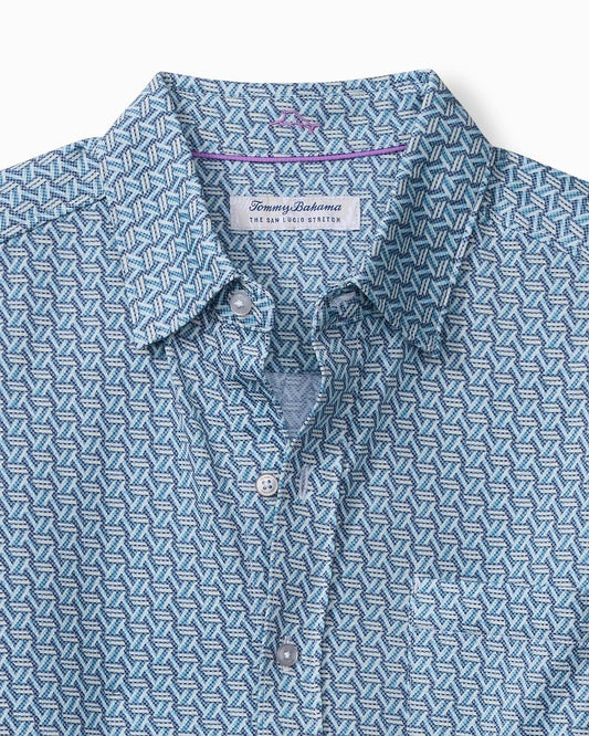 San Lucio Plaza Geo Knit Stretch Shirt - Tommy Bahama Men