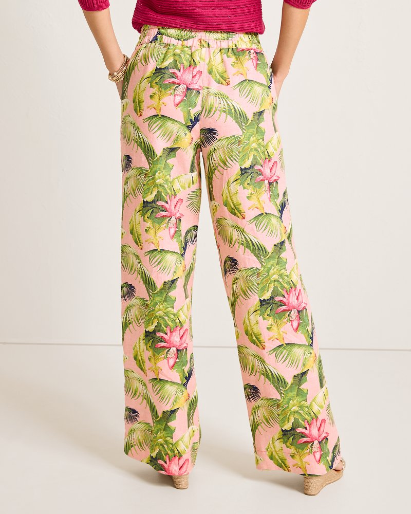 Two Palms Frond Royal High-Rise Linen Easy Pants - Tommy Bahama Women