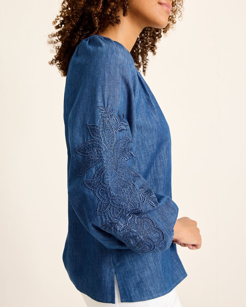 Indigo Cove Embroidered Blouse - Tommy Bahama Women