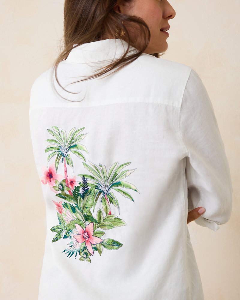 Coastalina Coastal Palms Linen Shirt - Tommy Bahama Women