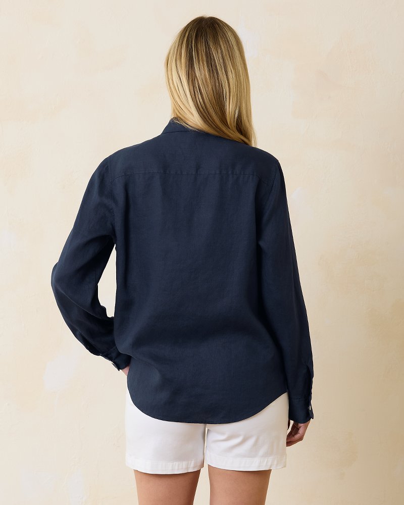 Coastalina Relaxed Long-Sleeve Linen Top - Tommy Bahama Women
