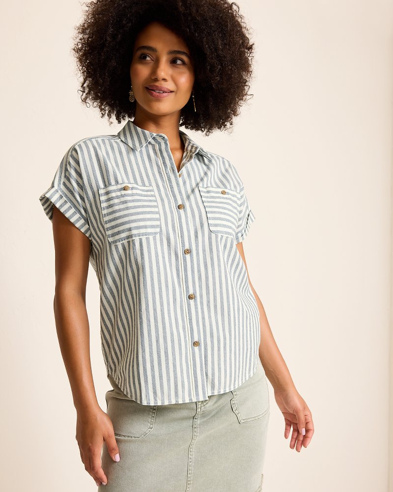 Seaway Stripe Coastal Twill Shirt - Tommy Bahama Women