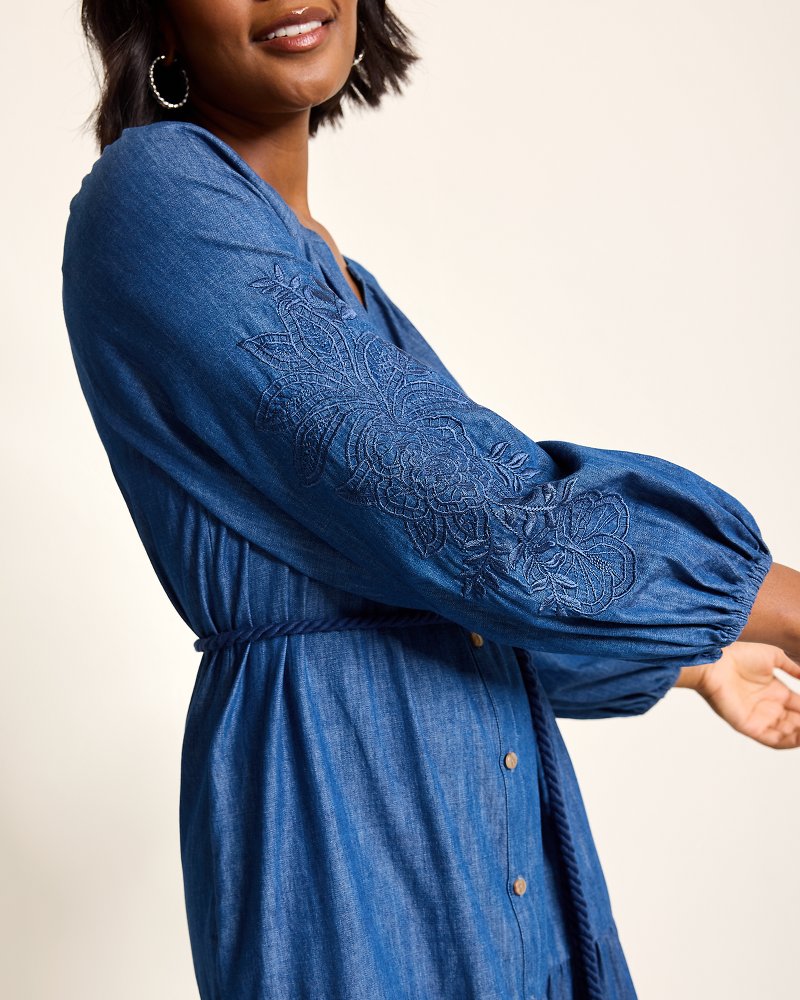 Indigo Cove Embroidered Midi Dress - Tommy Bahama Women