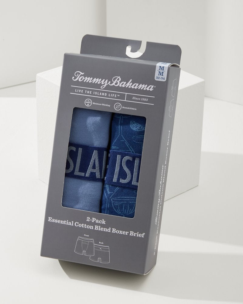 Cotton-Modal Boxer Briefs - 2-Pack - Tommy Bahama Men