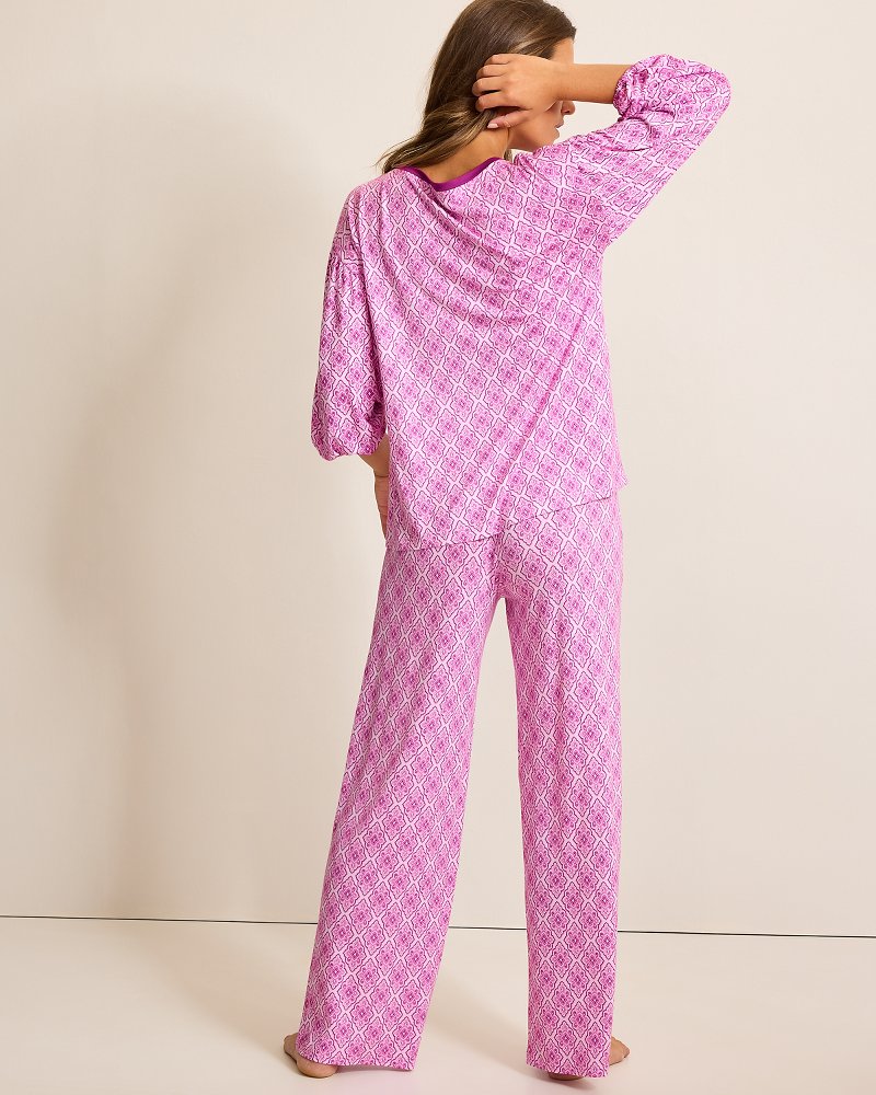 Jersey 3/4-Sleeve & Pants Pajama Set - Tommy Bahama Women