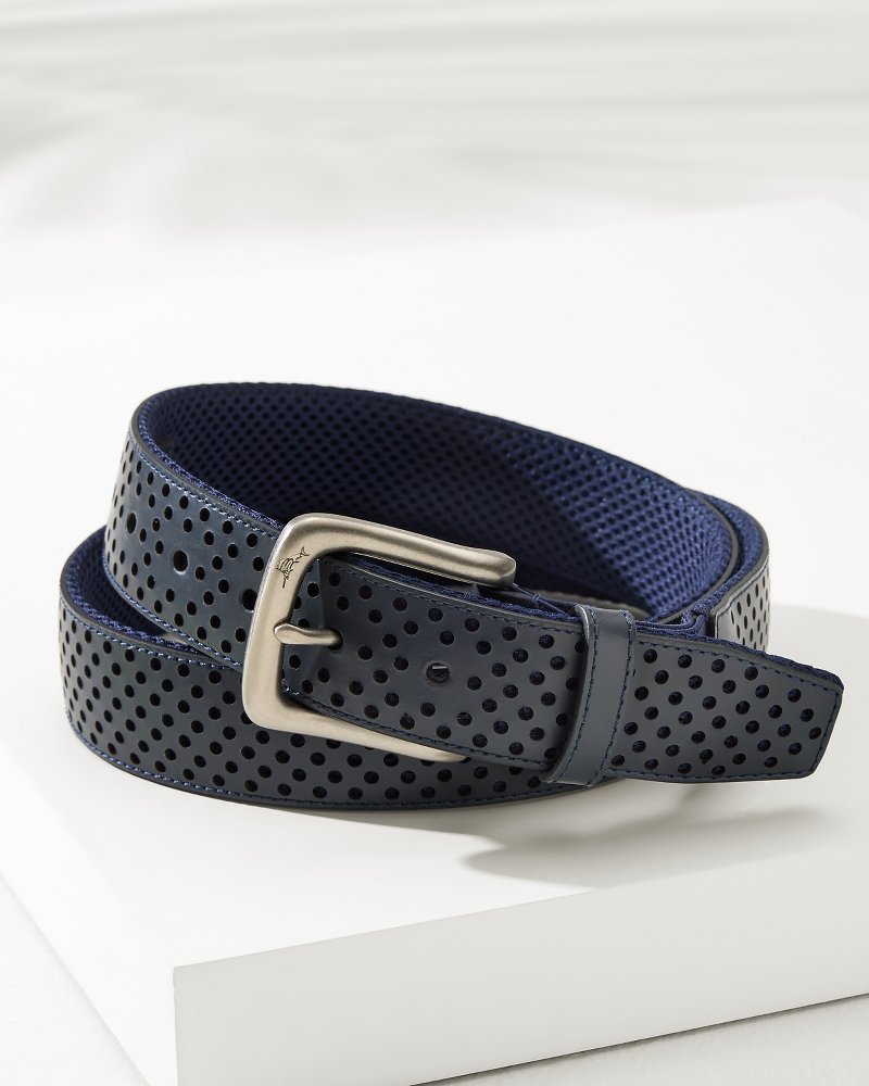 Leather Mesh Cushion Performance Belt - Tommy Bahama Men