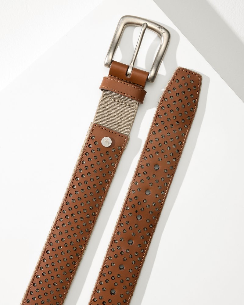 Leather Mesh Cushion Performance Belt - Tommy Bahama Men