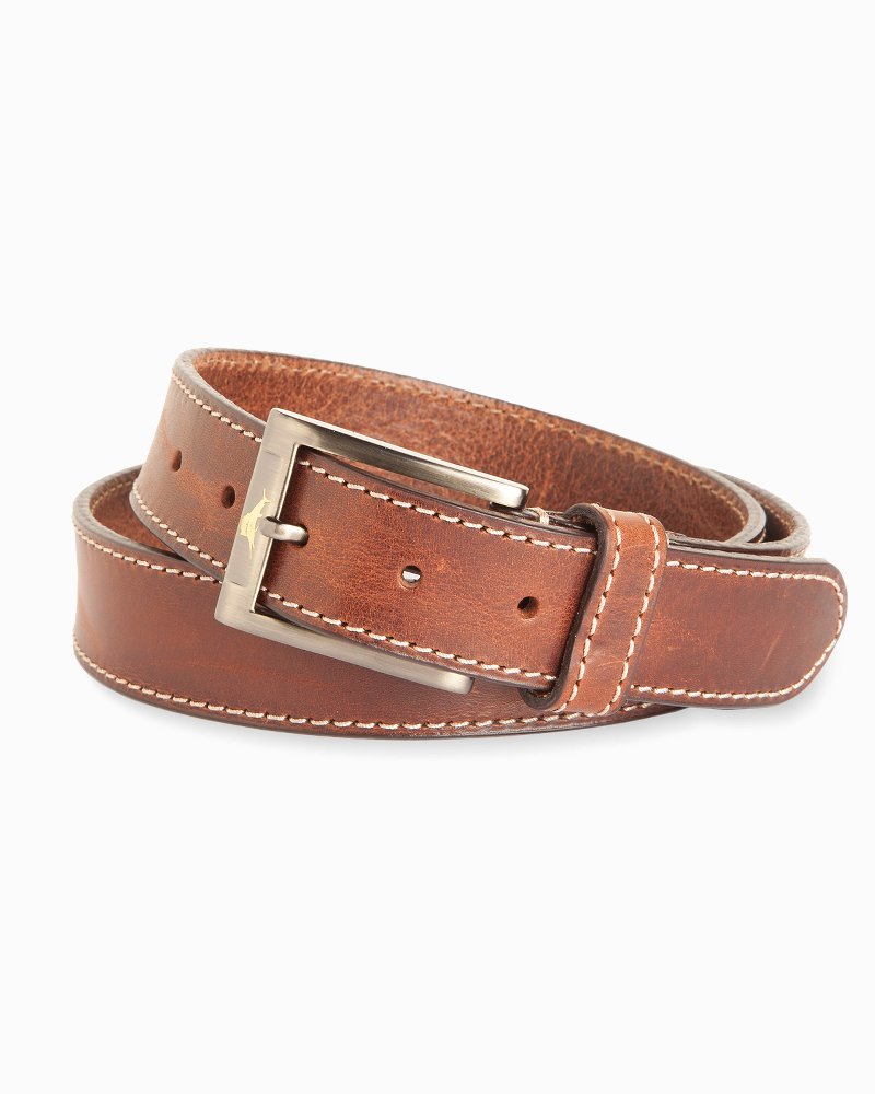 Heavy Stitch Leather Belt - Tommy Bahama Men