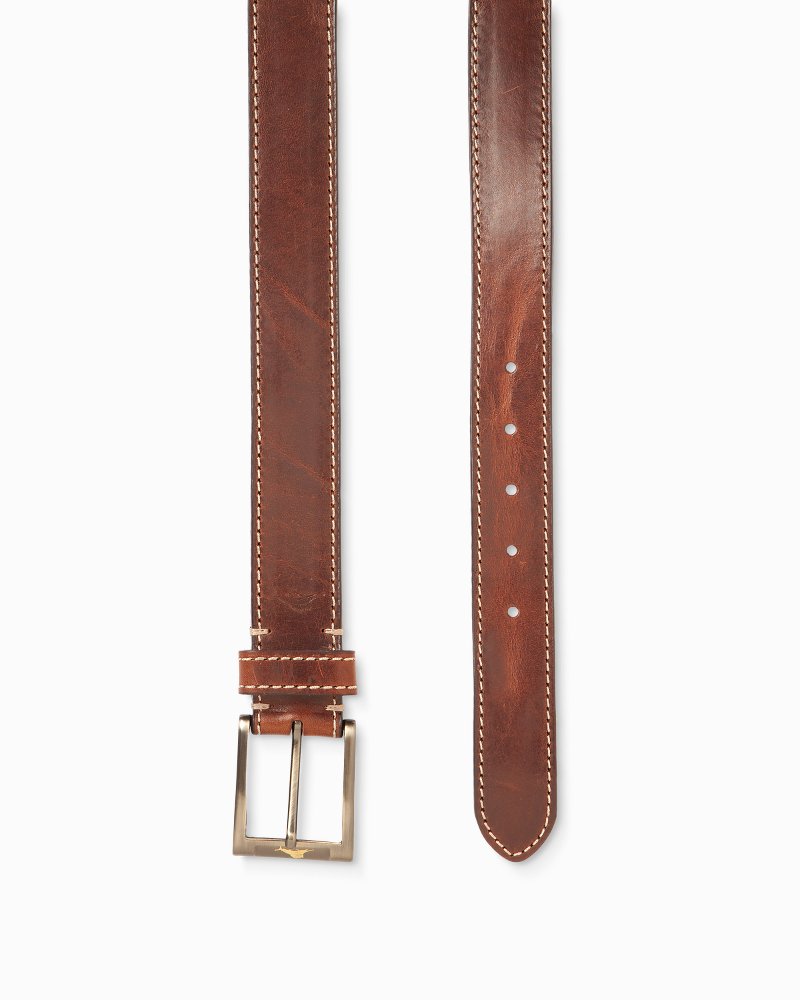 Heavy Stitch Leather Belt - Tommy Bahama Men