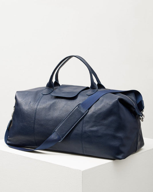 Stanford Navy Leather Duffel Bag - Tommy Bahama Men|Beach & Home