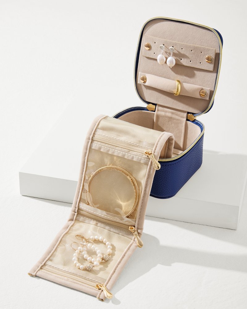 Leah Navy Travel Jewelry Case With Pouch - Tommy Bahama Women|Beach & Home