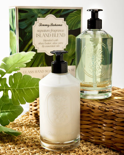 Island Blend Glass Hand Soap & Lotion Set - Tommy Bahama Beach & Home