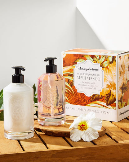 Maui Mango Glass Hand Soap & Lotion Set - Tommy Bahama Beach & Home