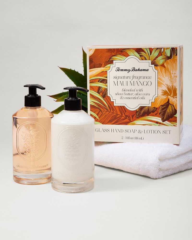 Maui Mango Glass Hand Soap & Lotion Set - Tommy Bahama Beach & Home
