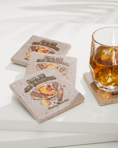 Call Me Old Fashioned Travertine Coaster Set - Tommy Bahama Beach & Home