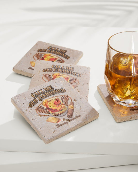 Call Me Old Fashioned Travertine Coaster Set - Tommy Bahama Beach & Home