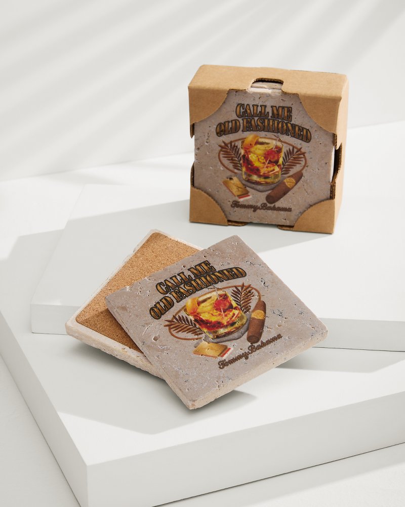 Call Me Old Fashioned Travertine Coaster Set - Tommy Bahama Beach & Home