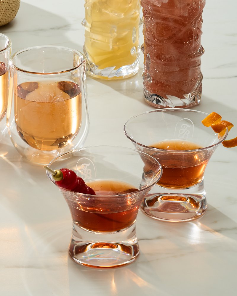 Tommy Bahama Crystal Manhattan Glasses - Tommy Bahama Beach & Home