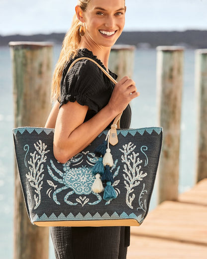 Embroidered Fiesta Crab Tote - Tommy Bahama Women