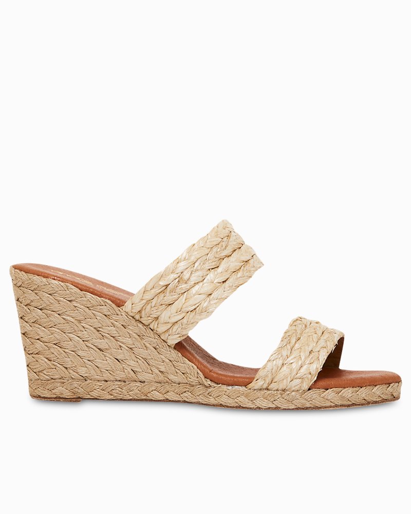 André Assous Nolita Braided Raffia Wedge Sandals - Tommy Bahama Women