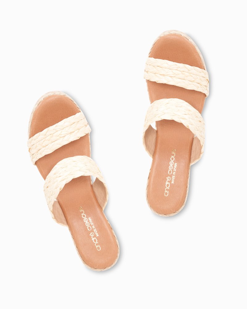 André Assous Nolita Braided Raffia Wedge Sandals - Tommy Bahama Women
