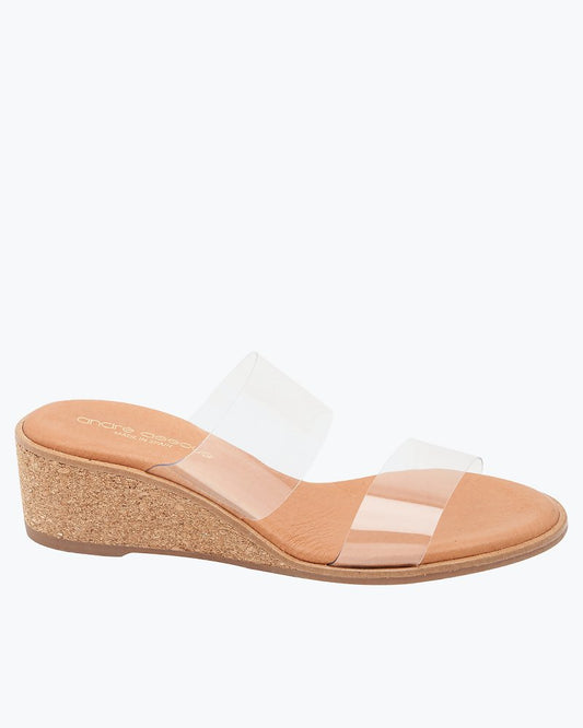 André Assous Gwenn Clear Wedge Sandals - Tommy Bahama Women
