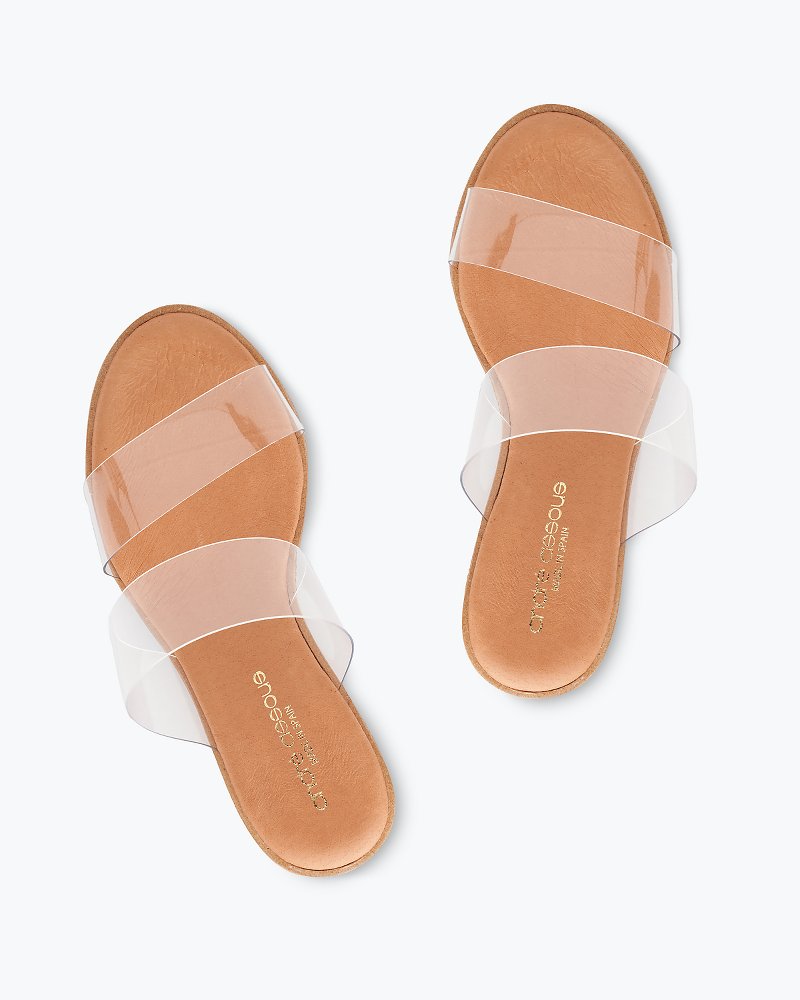André Assous Gwenn Clear Wedge Sandals - Tommy Bahama Women