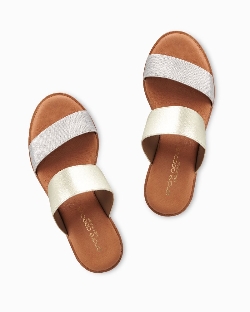 André Assous Gwenn Elastic Wedge Sandals - Tommy Bahama Women