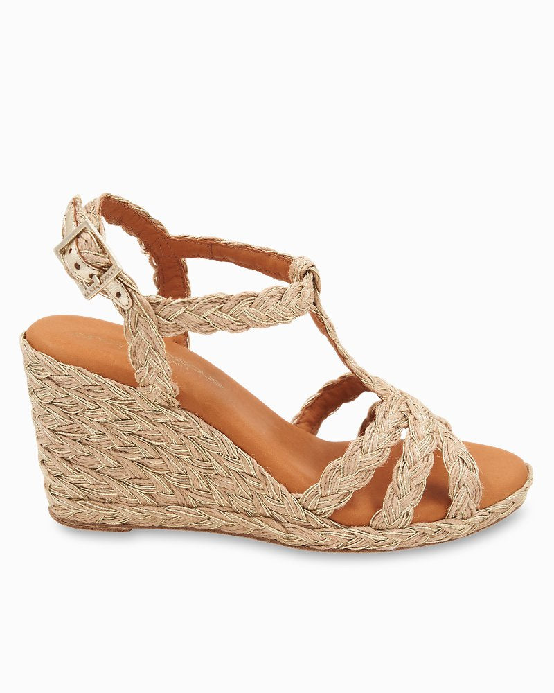 André Assous Madina Raffia Wedge Sandals - Tommy Bahama Women