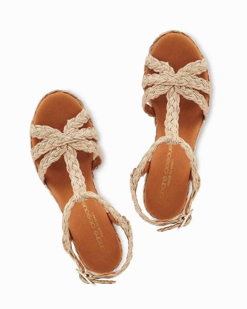 André Assous Madina Raffia Wedge Sandals - Tommy Bahama Women