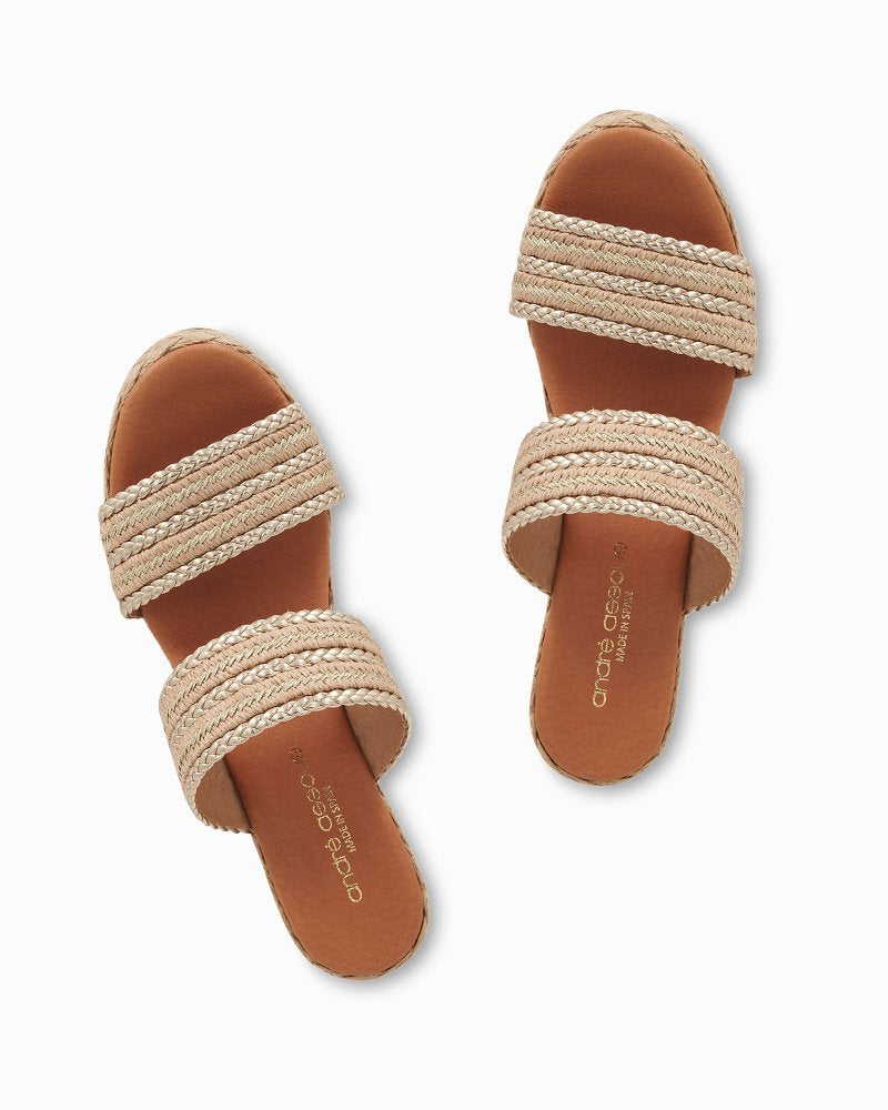 André Assous Nolita Raffia Wedge Sandals - Tommy Bahama Women
