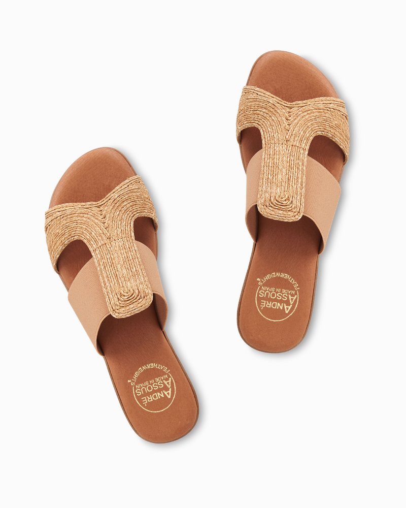 André Assous Noor Raffia Stretch Sandals - Tommy Bahama Women