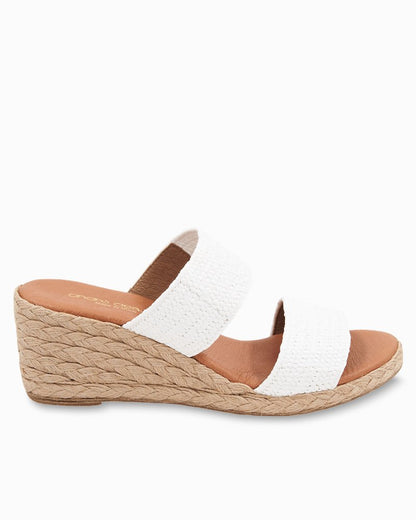André Assous Nori Stretch Raffia Wedge Sandals - Tommy Bahama Women