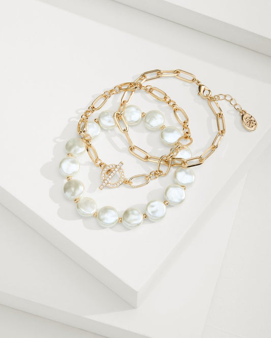 Sanibel Island Link & Pearl Bracelet Set - Tommy Bahama Women