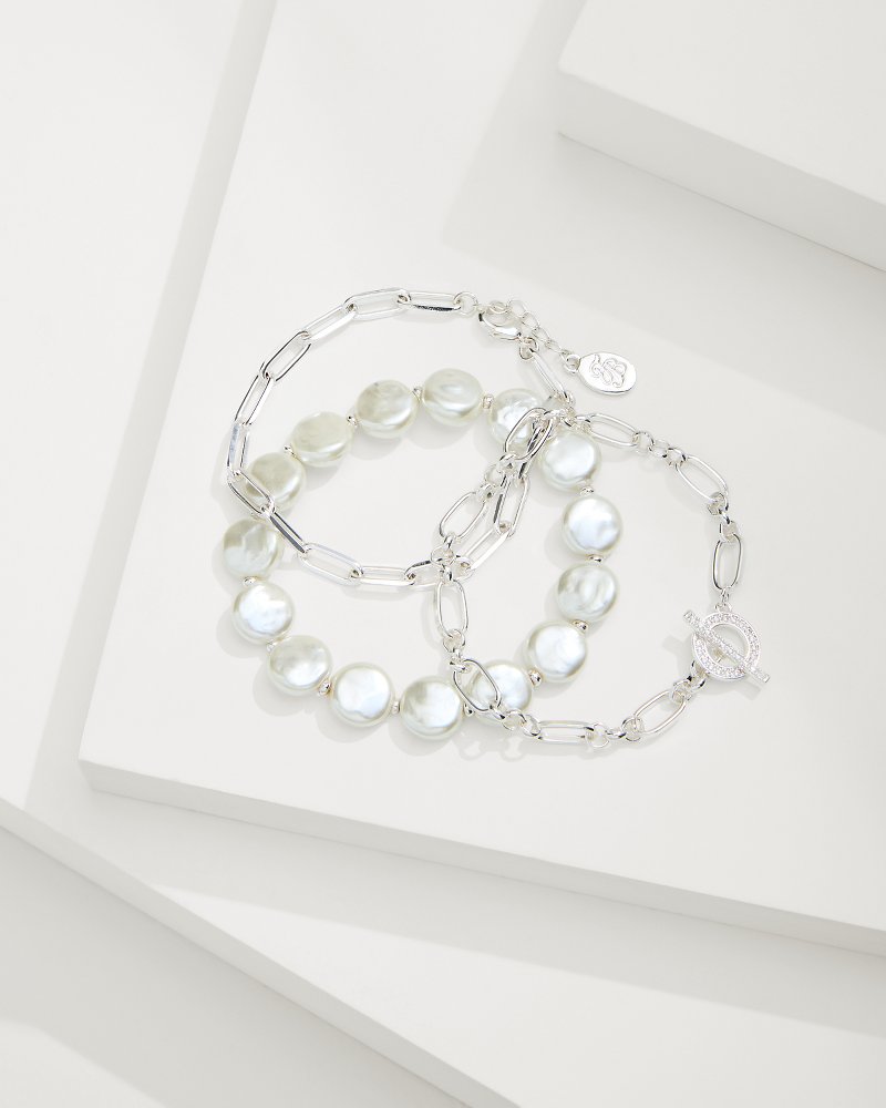 Sanibel Island Link & Pearl Bracelet Set - Tommy Bahama Women