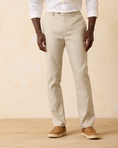 Big & Tall Latigo Beach Linen-Blend Flat-Front Pants - Tommy Bahama Men