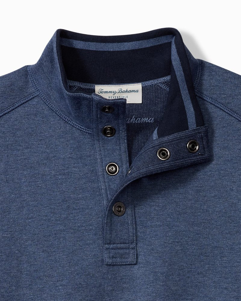 Big & Tall Flip Coast Reversible Snap Mock Sweatshirt - Tommy Bahama Men
