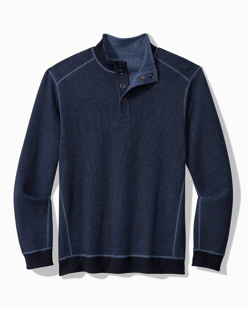 Big & Tall Flip Coast Reversible Snap Mock Sweatshirt - Tommy Bahama Men