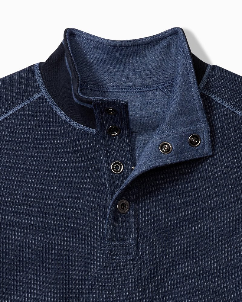 Big & Tall Flip Coast Reversible Snap Mock Sweatshirt - Tommy Bahama Men