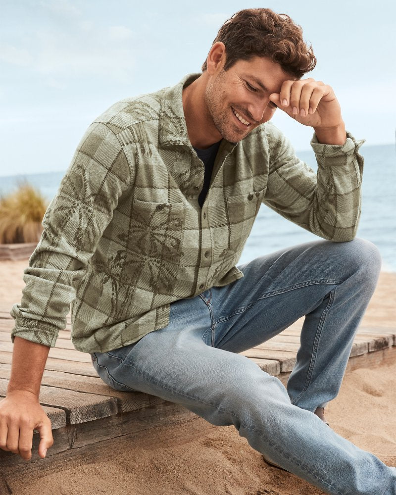 Big & Tall Fireside Palm Springs Stretch Flannel Shirt - Tommy Bahama Men