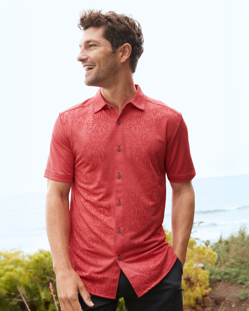 Big & Tall Palm Coast Cascade Vines IslandZone® Knit Shirt - Tommy Bahama Men