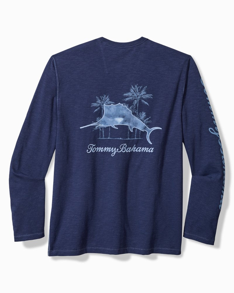 Big & Tall Azul Palms Long-Sleeve Lux T-Shirt - Tommy Bahama Men