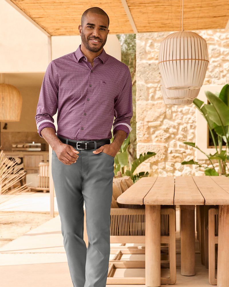 Big & Tall Sarasota Stretch Ventura Isles IslandZone® Stripe Shirt - Tommy Bahama Men
